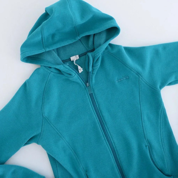 Diadora Teal Zip Up Hoodie Sweater Size Large - Picture 11 of 15